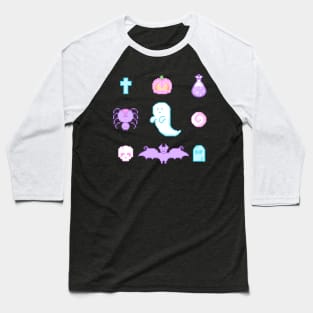 Pixelated Halloween (pastel) Baseball T-Shirt